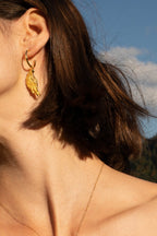 Pendientes de aro pequeños Alas de Ángel – Joyería espiritual de oro rosa sobre plata de ley