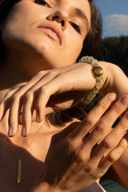 Pulsera de Aventurina para Activar el Chakra del Corazón, Bañada en Oro de 18K