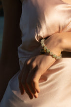 Pulsera de Aventurina para Activar el Chakra del Corazón, Bañada en Oro de 18K