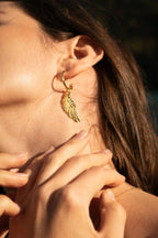 Angel Wing Small Hoop Earrings – 18K Gold Over Sterling Silver | Seen in Vogue Italy