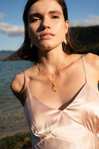 ARCHANGEL CHAMUEL Angel Of Love Necklace - Rose Quartz - White Rhodium