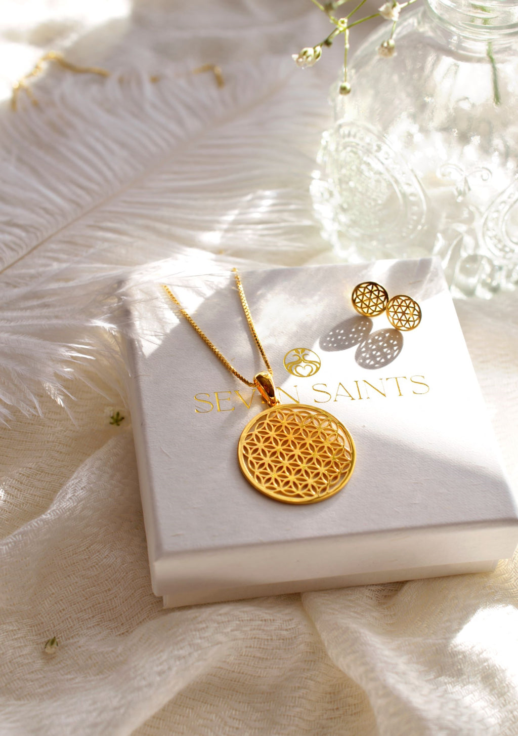 Flower of Life Protection Jewelry Set – Sacred Geometry Spiritual Collection