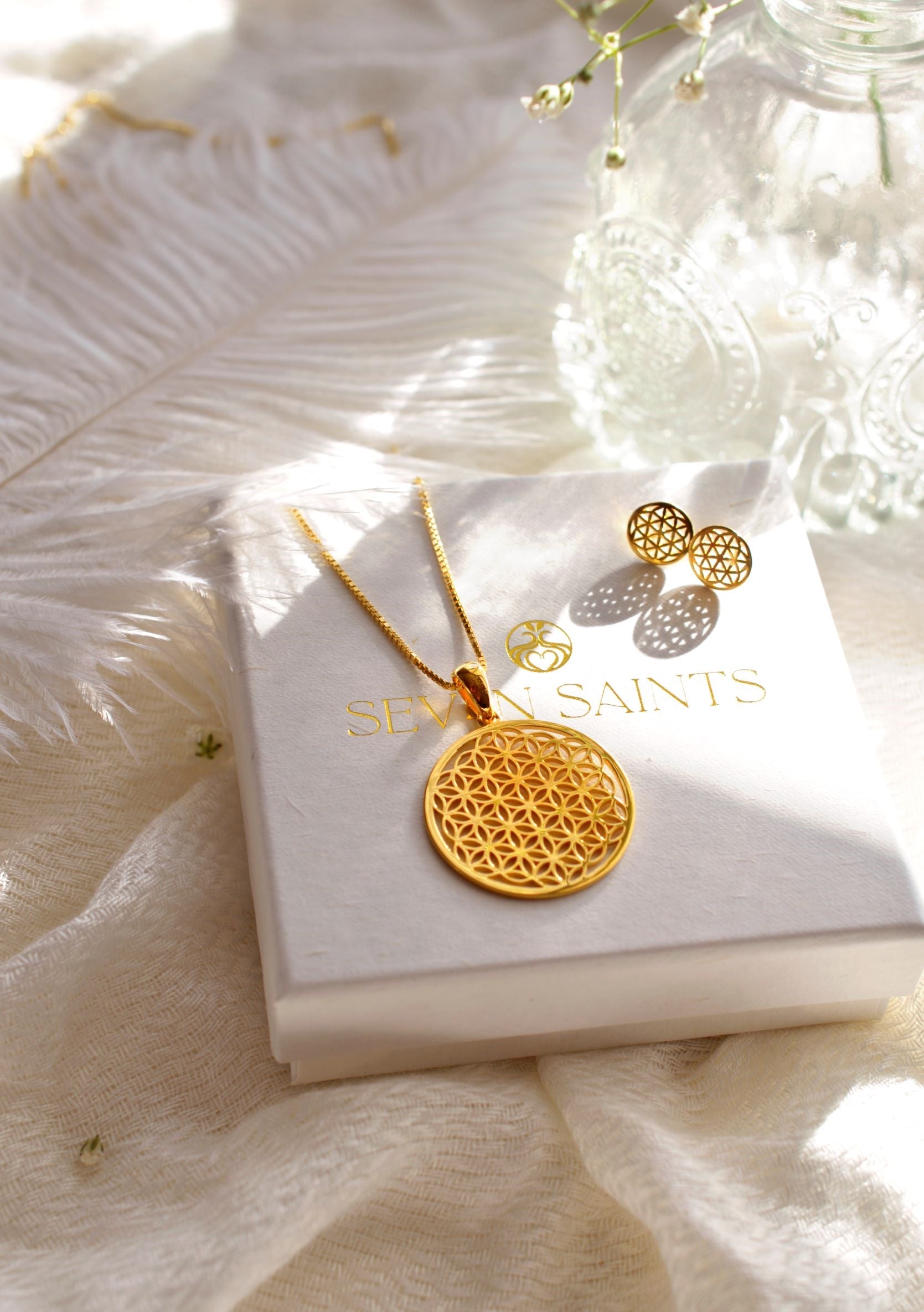 Flower of Life Protection Jewelry Set – Sacred Geometry Spiritual Collection