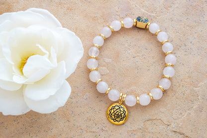 Heart Chakra Activation Madagascar Rose Quartz Bracelet *As seen on Maria Menounos