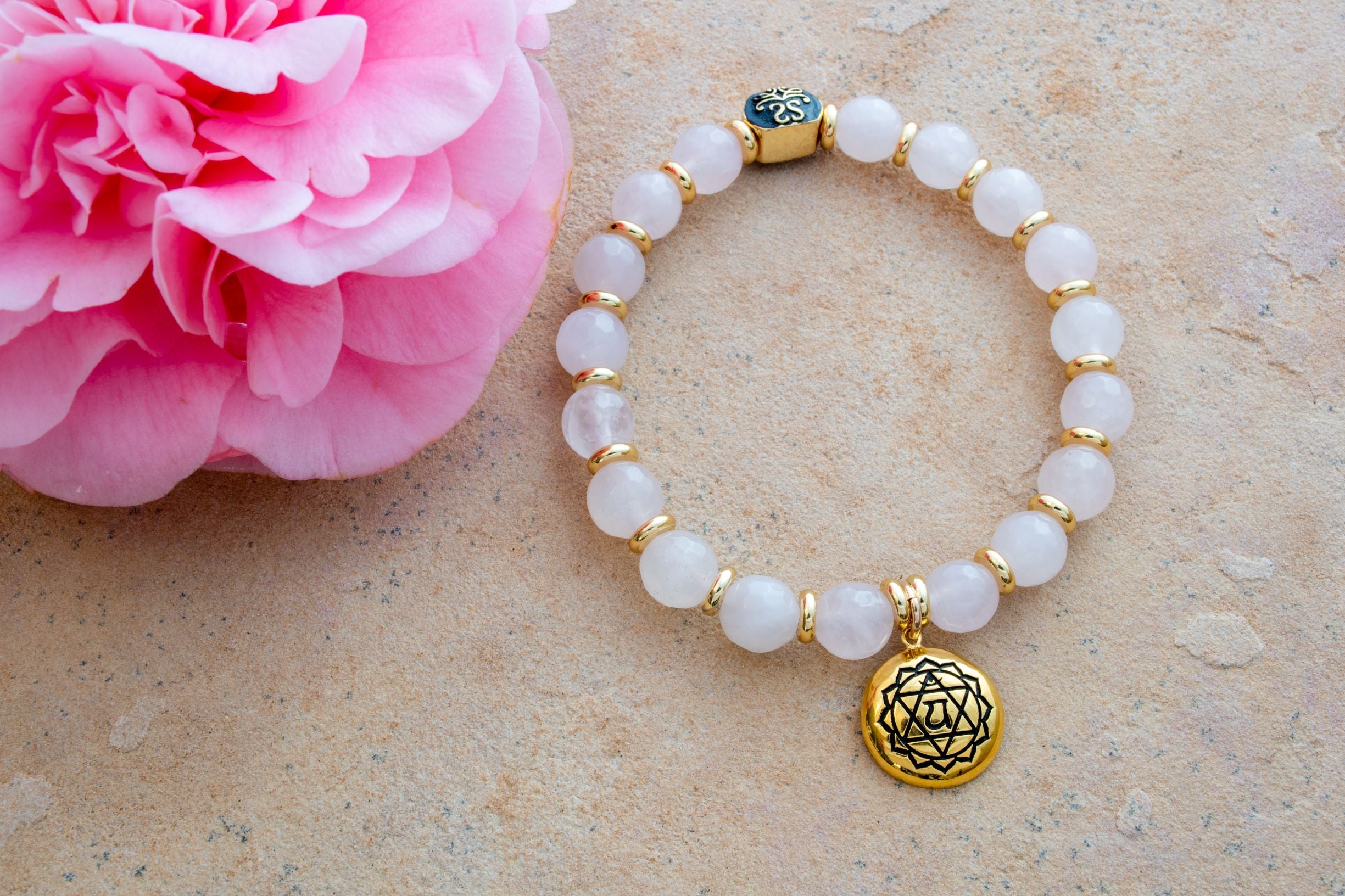 Heart Chakra Activation Bracelet – Madagascar Rose Quartz | As Seen on Maria Menounos