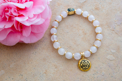 Heart Chakra Activation Madagascar Rose Quartz Bracelet *As seen on Maria Menounos