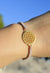 Heart in Bloom Flower of Life Woven Bracelet, Taupe, 18k Gold, One Size