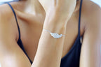 Angel Wing Bolo Friendship Bracelet - White Rhodium