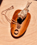 Spiritual Radiance Seed of Life Necklace – Pink Opal – 18K Gold Finish