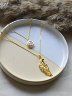 ARCHANGEL CHAMUEL Angel Of Love Necklace - Rose Quartz - White Rhodium