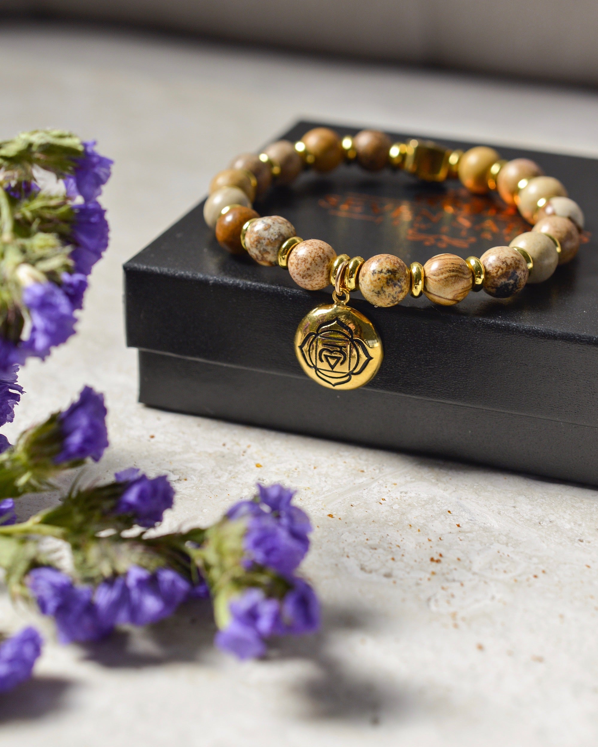 Root Chakra Activation Bracelet – Picture Jasper Spiritual Jewelry