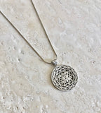 Sri Yantra Supreme Manifestor Necklace – White Rhodium Spiritual Jewelry