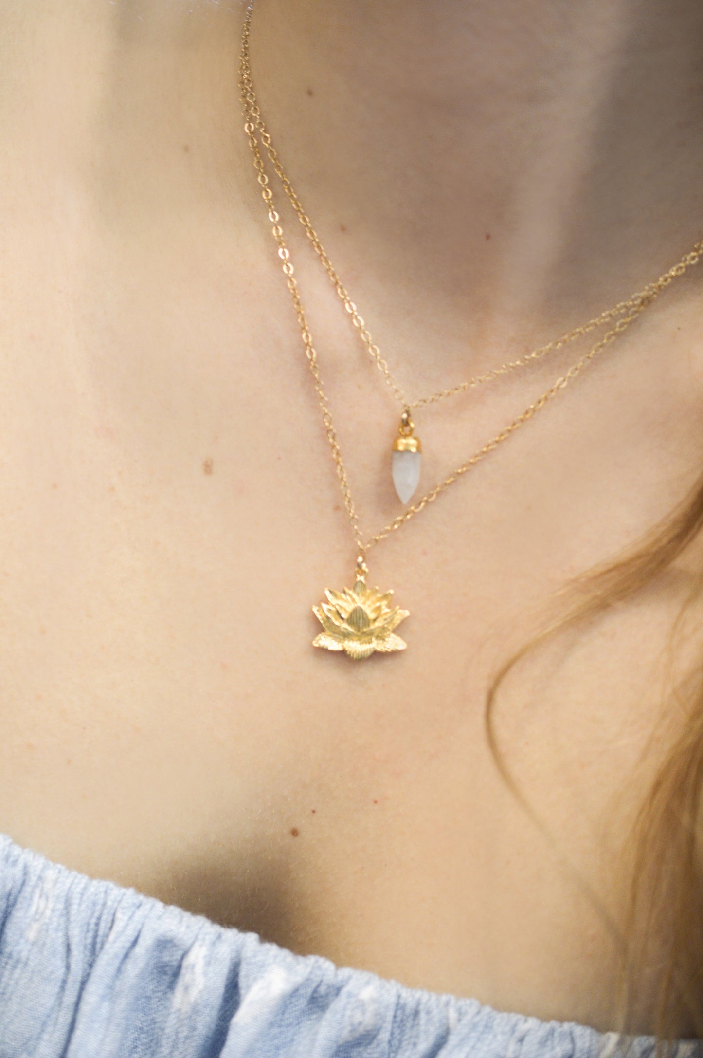 Awakened Lotus Necklace, 18K Gold