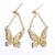 Graceful Spirit Butterfly Earrings, 18k Gold Vermeil with CZ Diamond Pave