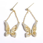 Graceful Spirit Butterfly Earrings – White Rhodium with CZ Diamond Pavé Spiritual Jewelry