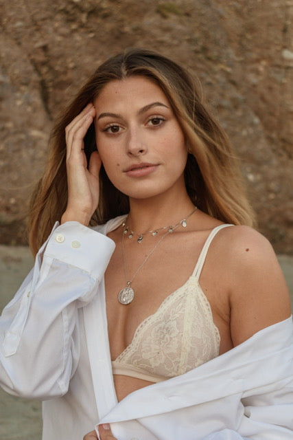 Athena Antique Coin Necklace - White Rhodium