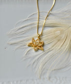 Illuminate Lotus Necklace – White Topaz Pavé – Rose Gold Spiritual Jewelry