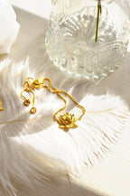 Awakened Lotus Adjustable Bracelet - 18k Gold
