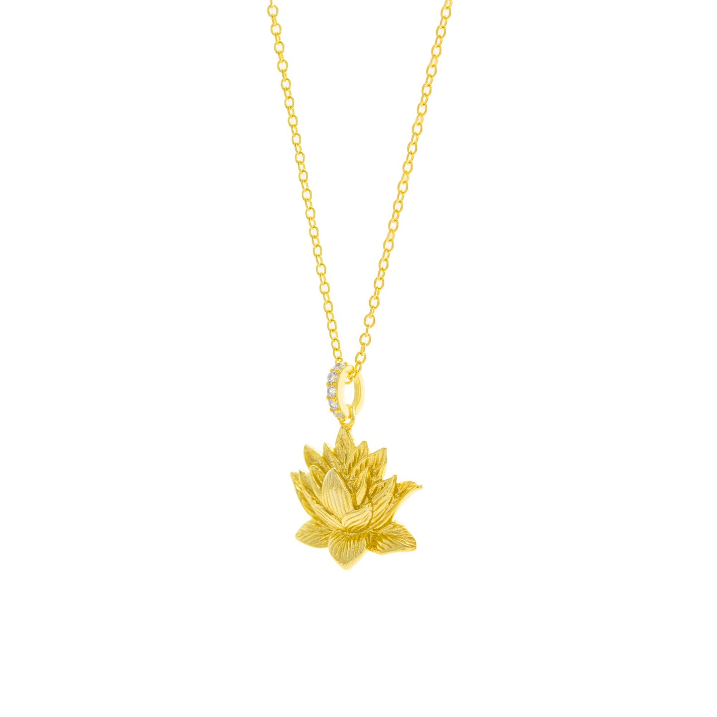 Awakened Lotus Necklace, 18K Gold