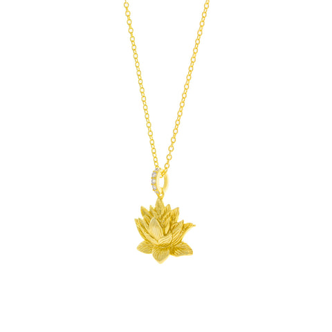 Awakened Lotus Necklace, 18K Gold