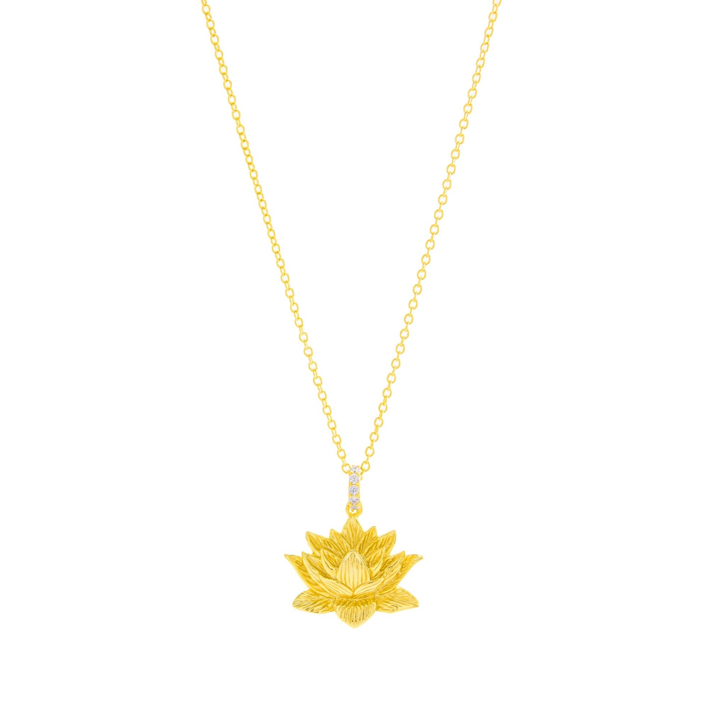 Awakened Lotus Necklace, 18K Gold