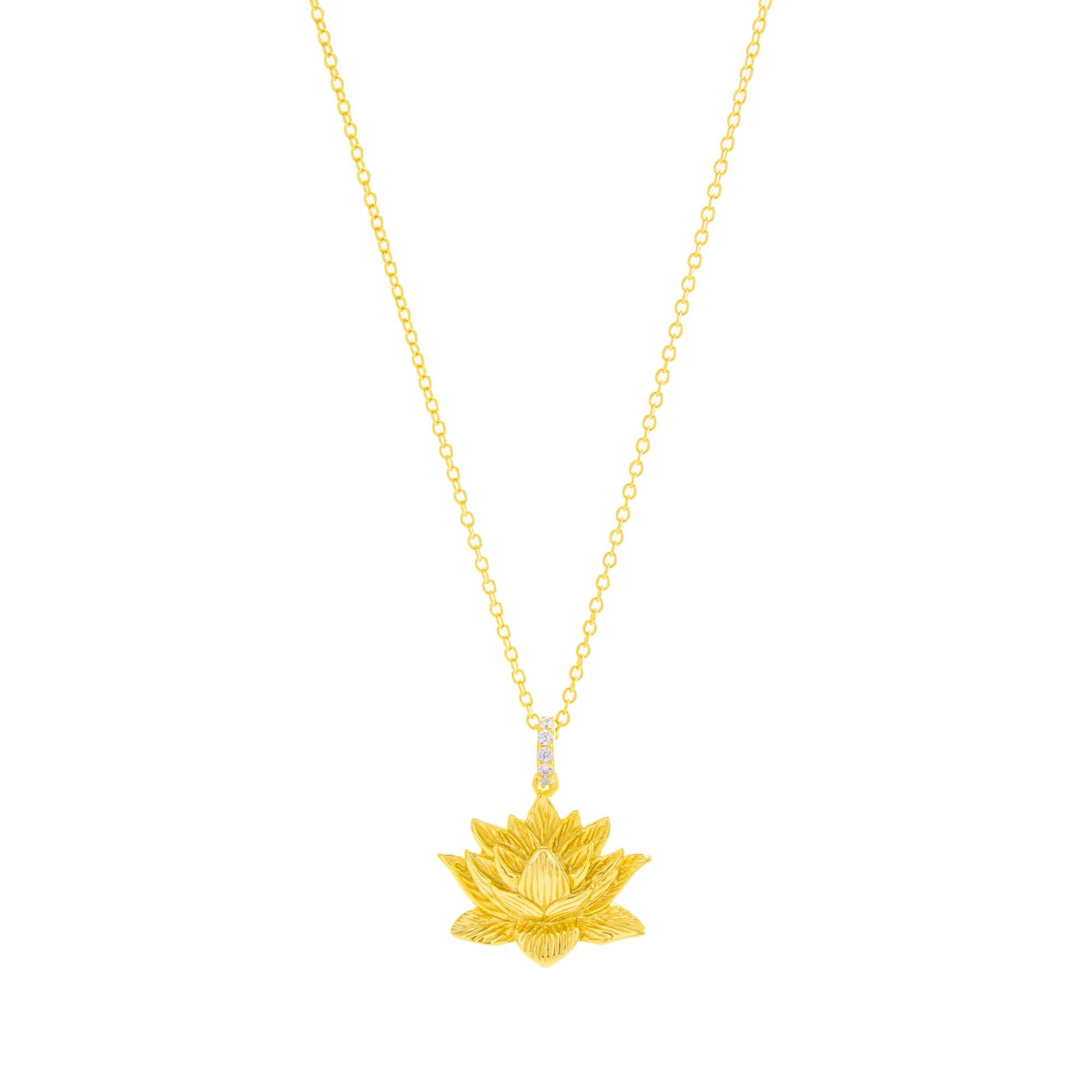 Awakened Lotus Necklace - 18K Gold