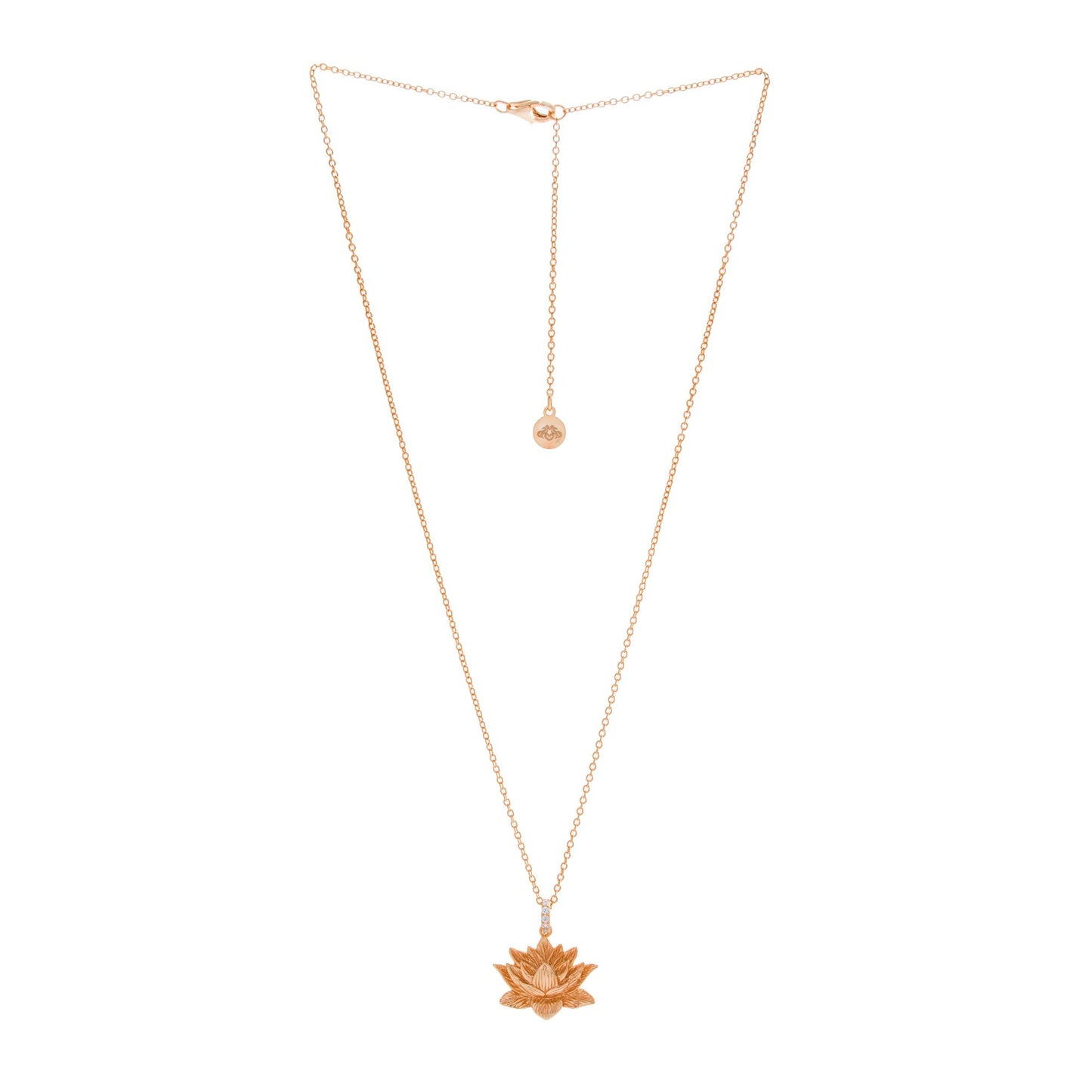 Awakened Lotus Necklace, Rose Gold