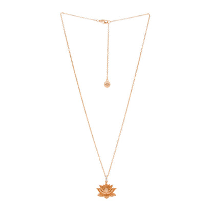 Awakened Lotus Necklace, Rose Gold