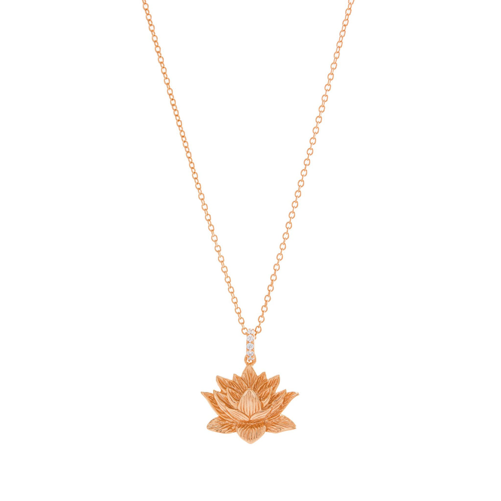 Awakened Lotus Necklace - Rose Gold