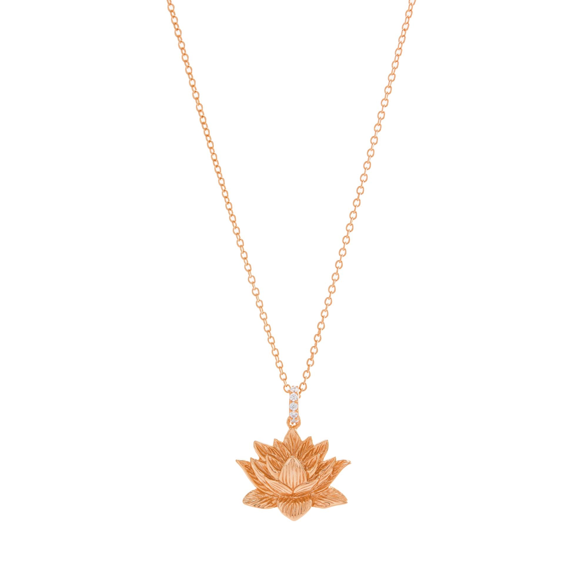 Awakened Lotus Necklace - Rose Gold