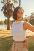 Herringbone Chain Necklace – White Rhodium Over Sterling Silver Minimalist Jewelry