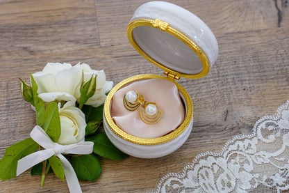 Radiate Pearl Stud Earrings, 18k Gold Plated Sterling Silver