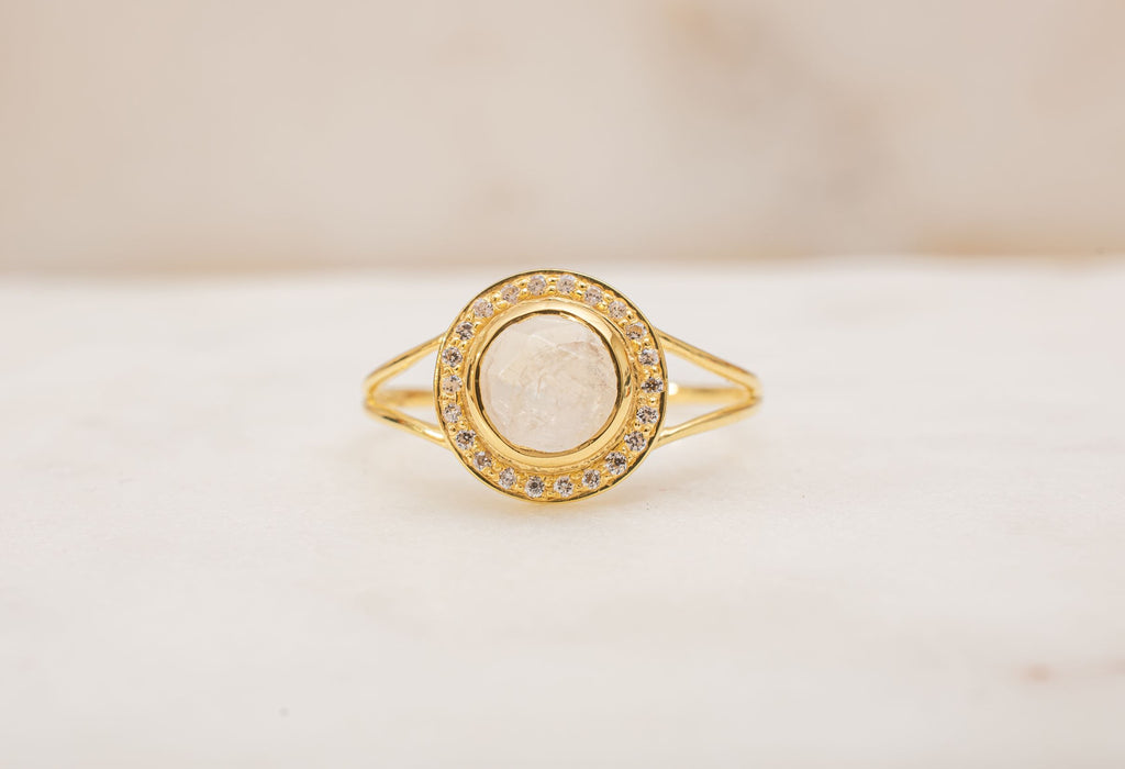 Moonstone Goddess Glow Ring - 18k Gold - Seen in Vanity Fair UK