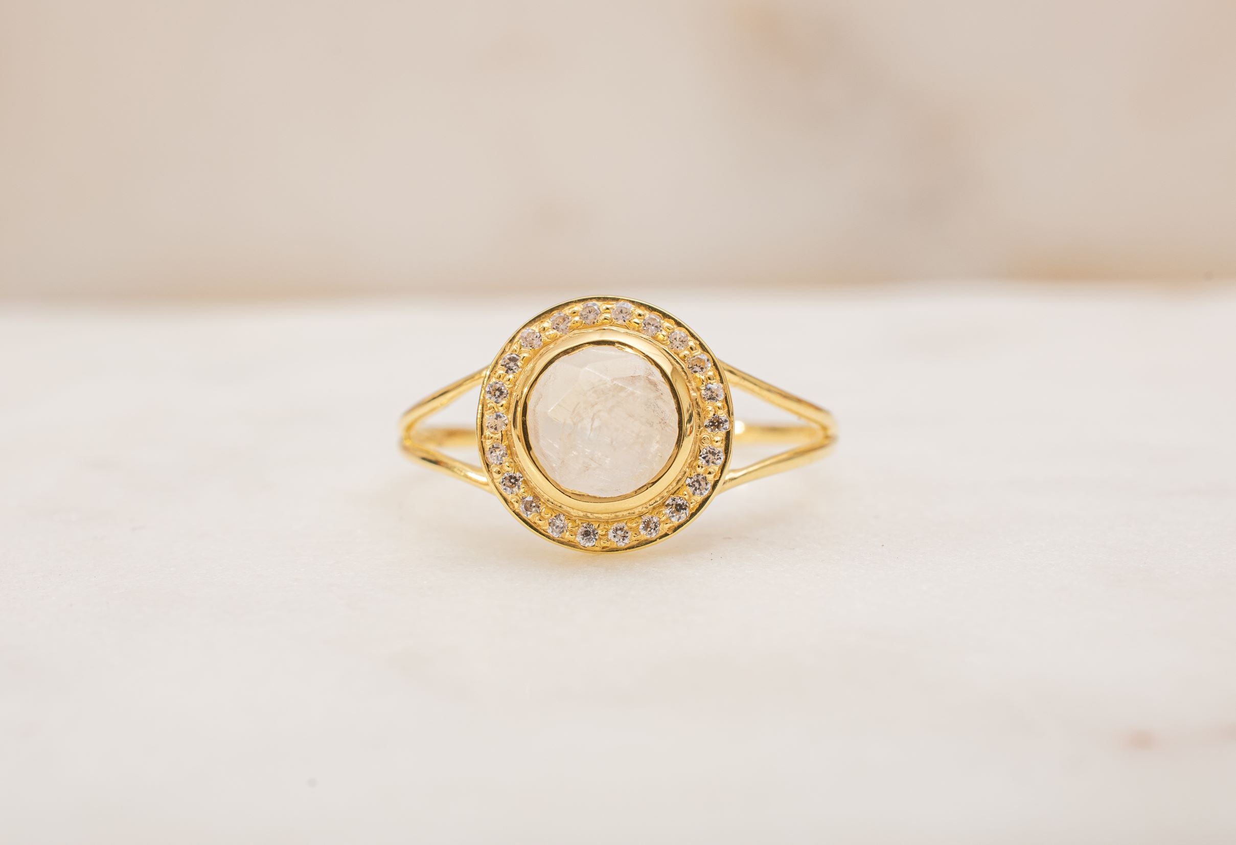 Moonstone Goddess Glow Ring - 18k Gold - Seen in Vanity Fair UK