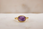 Amethyst Higher Consciousness Minimalist Ring