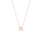 111 Angel Number Manifestation Stud Necklace, White Topaz, White Rhodium