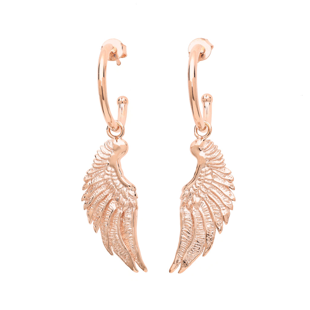 Angel Wing Small Hoop Earrings – 18K Gold Over Sterling Silver | Seen in Vogue Italy