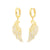 Angel Wing Pave Huggie Earrings, Rose Gold