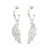 Angel Wing Small Hoop Earrings White Rhodium Over Sterling Silver