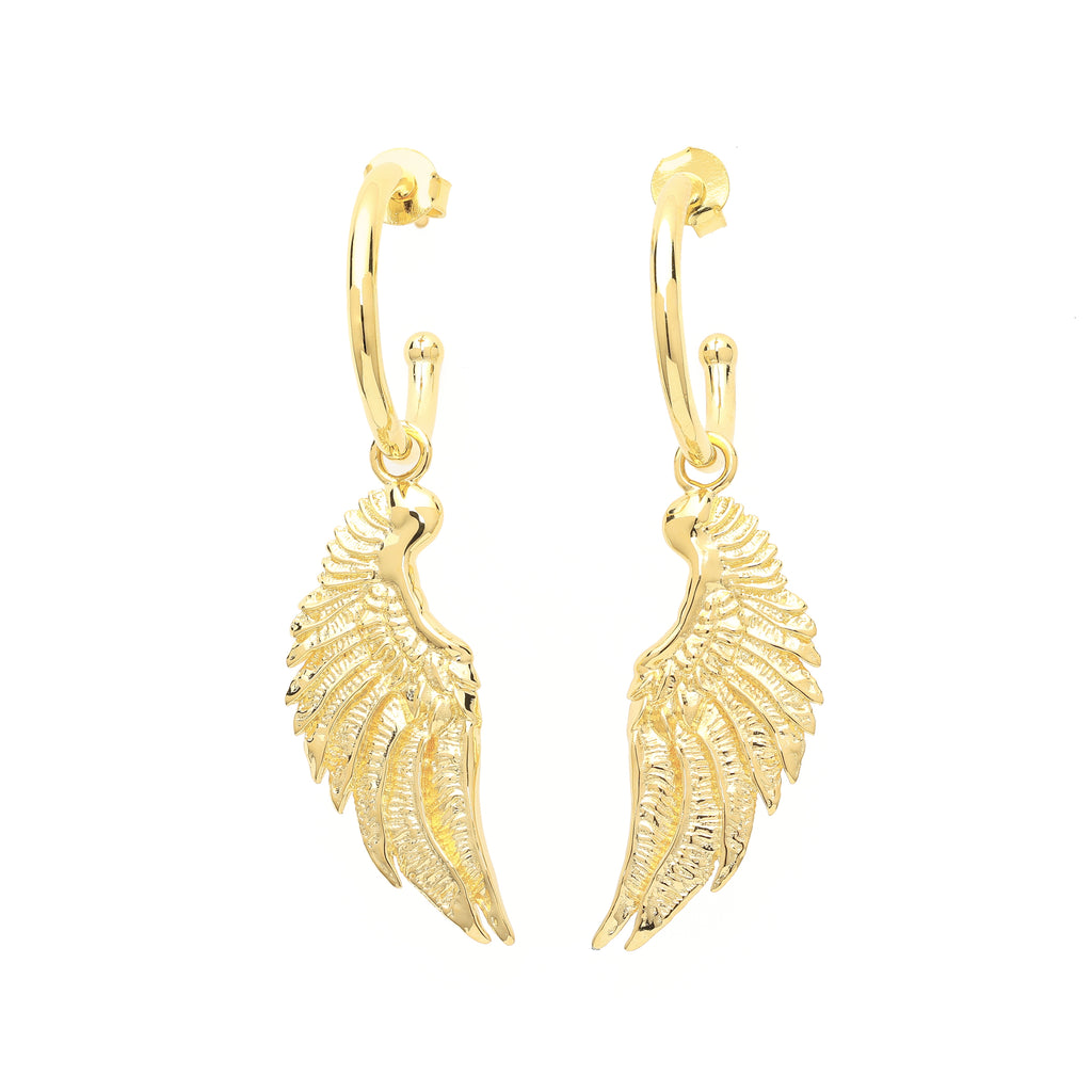 Angel Wing Small Hoop Earrings – 18K Gold Over Sterling Silver | Seen in Vogue Italy