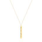 Canto sánscrito - Que todos los seres sean felices y libres - Collar de barra de oro de 18K