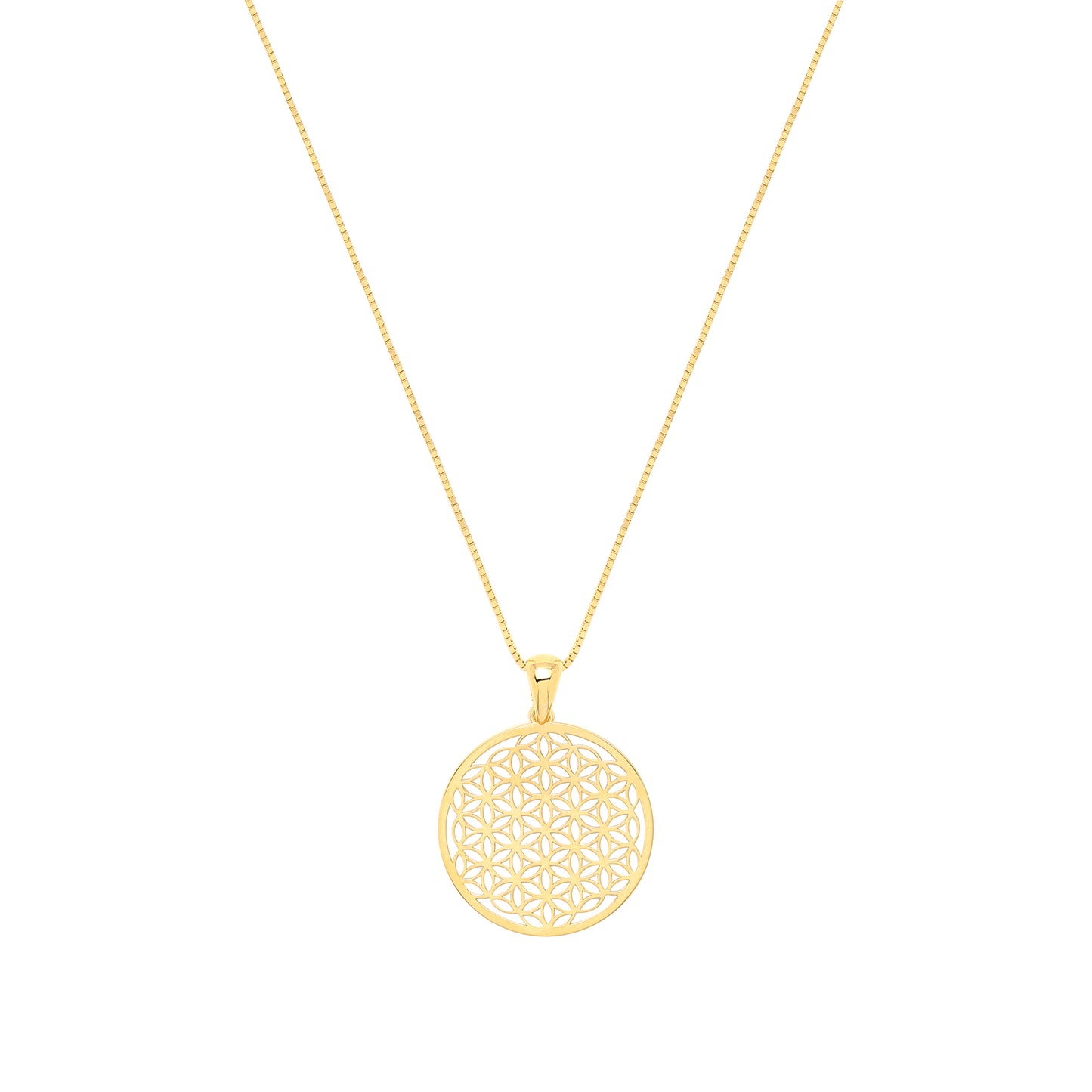 Flower of Life Spiritual Expansion Necklace, Rose Gold Over Sterling Silver, 16"+3"