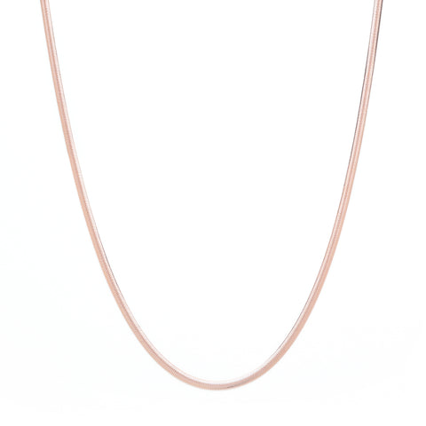 Herringbone Chain Necklace, Rose Gold Over Sterling Silver