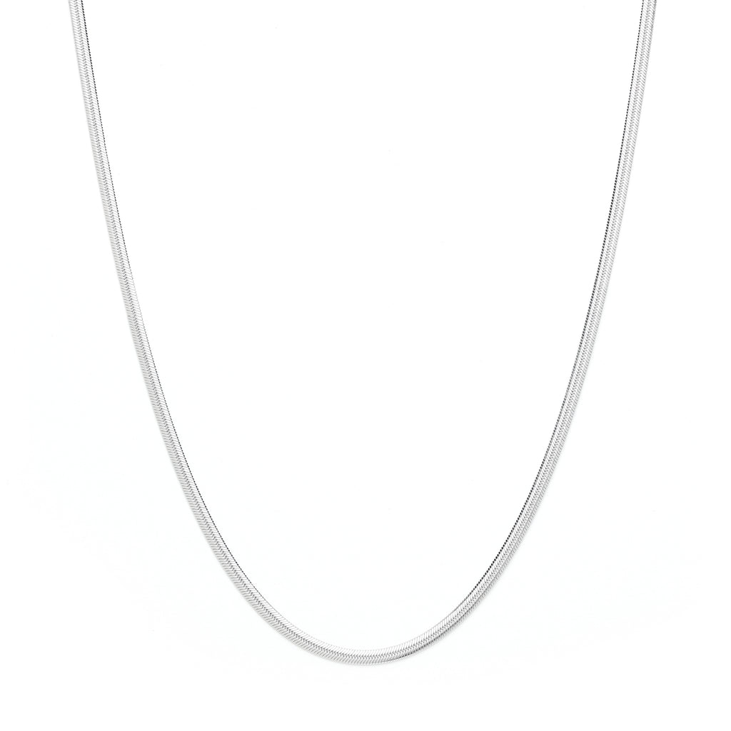 Herringbone Chain Necklace – Rose Gold Over Sterling Silver Minimalist Jewelry
