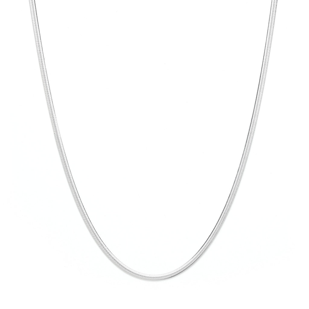 Herringbone Chain Necklace – 18K Gold Over Sterling Silver Minimalist Jewelry