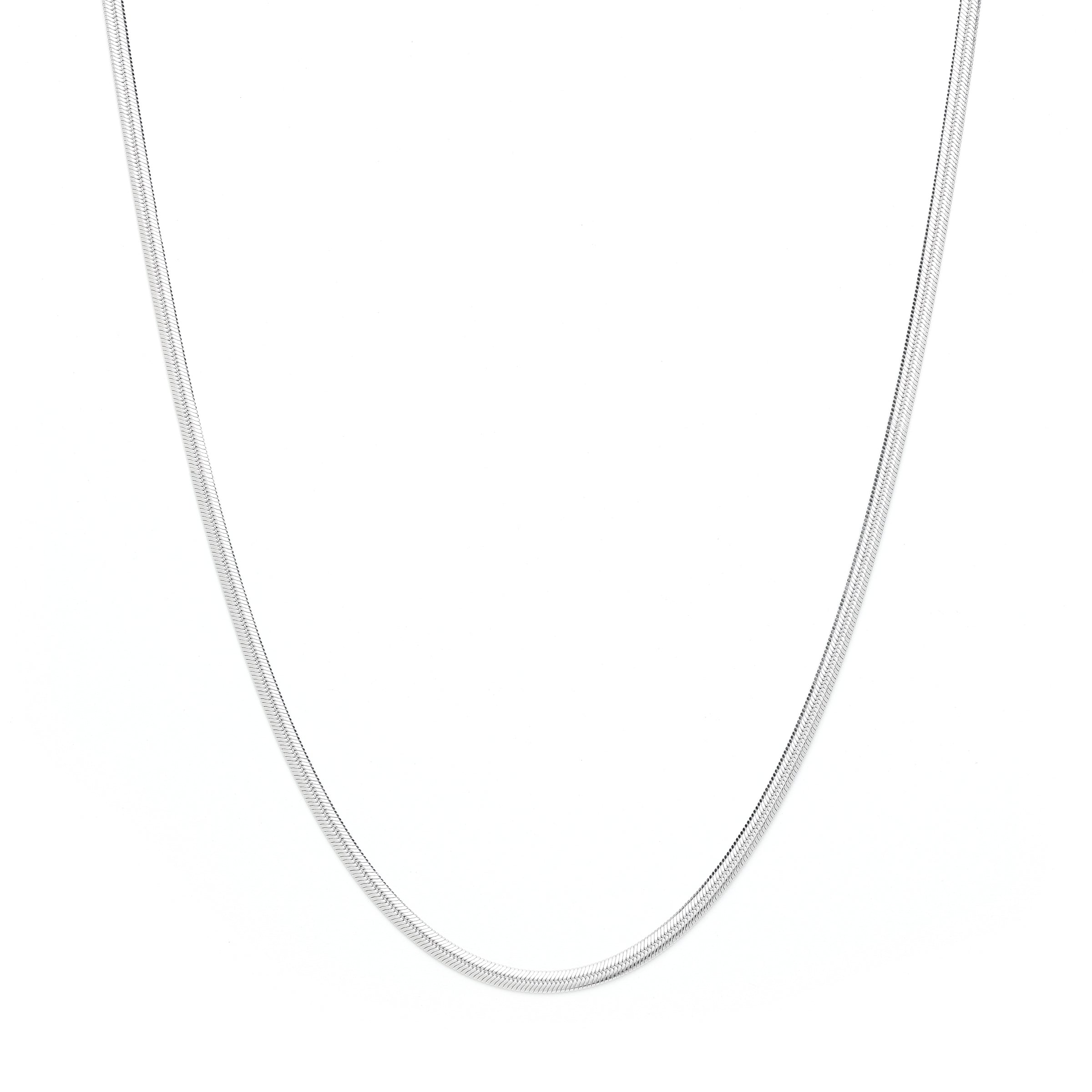 Herringbone Chain Necklace – 18K Gold Over Sterling Silver Minimalist Jewelry