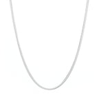 Herringbone Chain Necklace – White Rhodium Over Sterling Silver Minimalist Jewelry