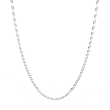 Herringbone Chain Necklace, White Rhodium Over Sterling Silver
