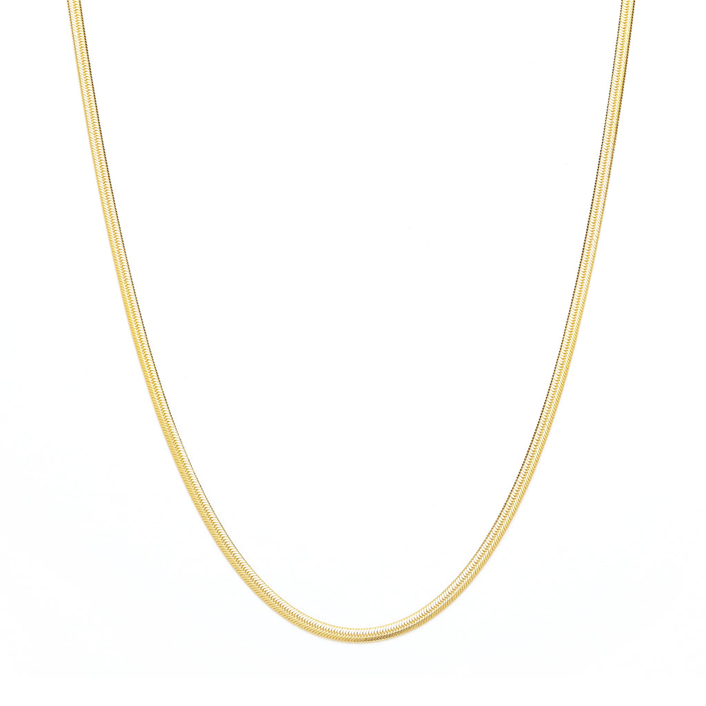 Herringbone Chain Necklace – Rose Gold Over Sterling Silver Minimalist Jewelry