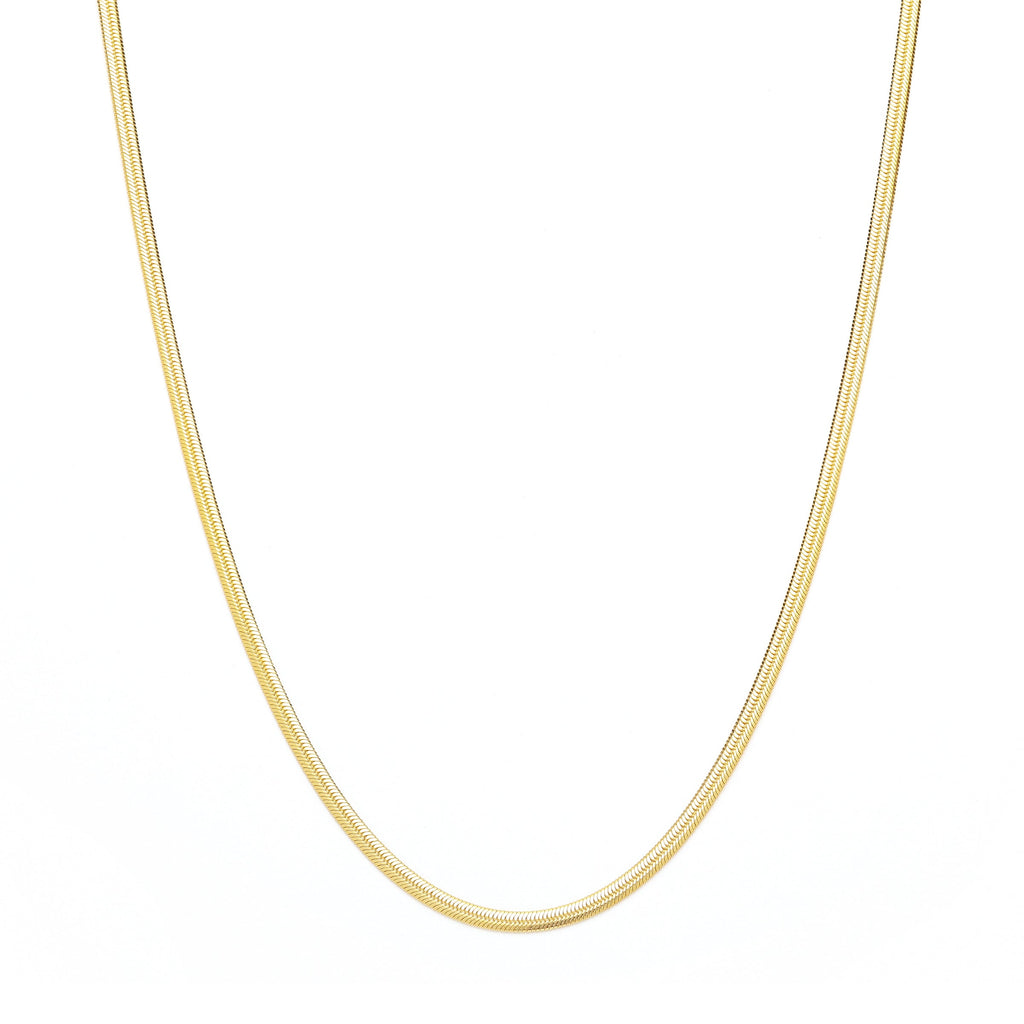 Herringbone Chain Necklace – 18K Gold Over Sterling Silver Minimalist Jewelry